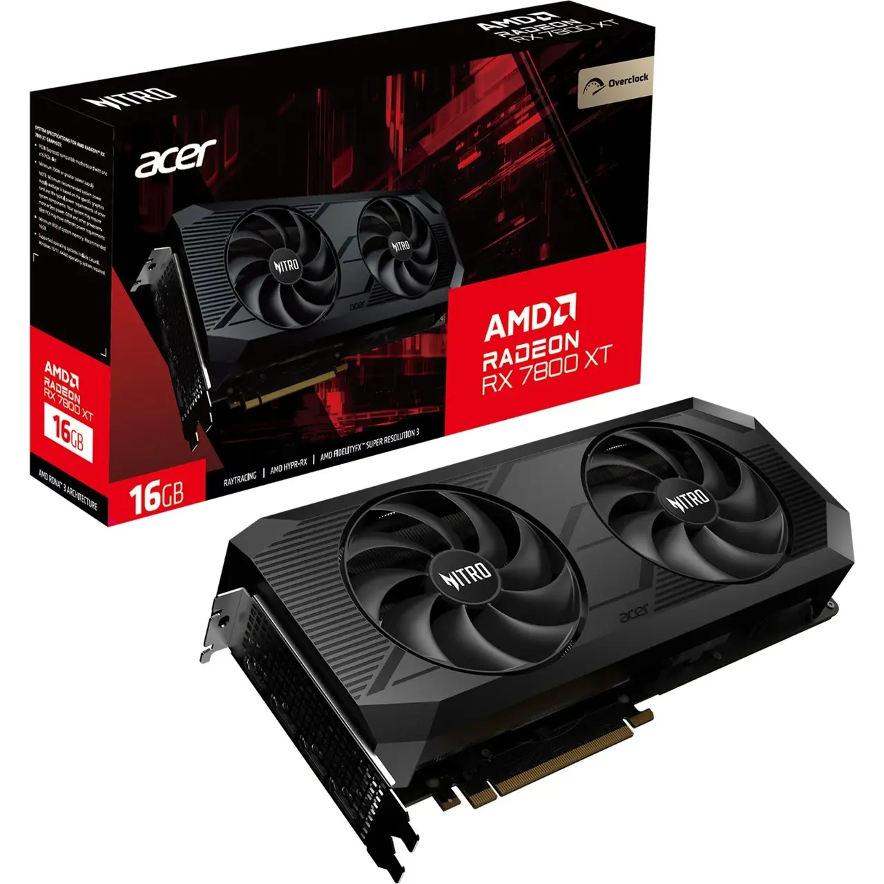 Acer Radeon RX 7800 XT Nitro OC - 16 GB GDDR6