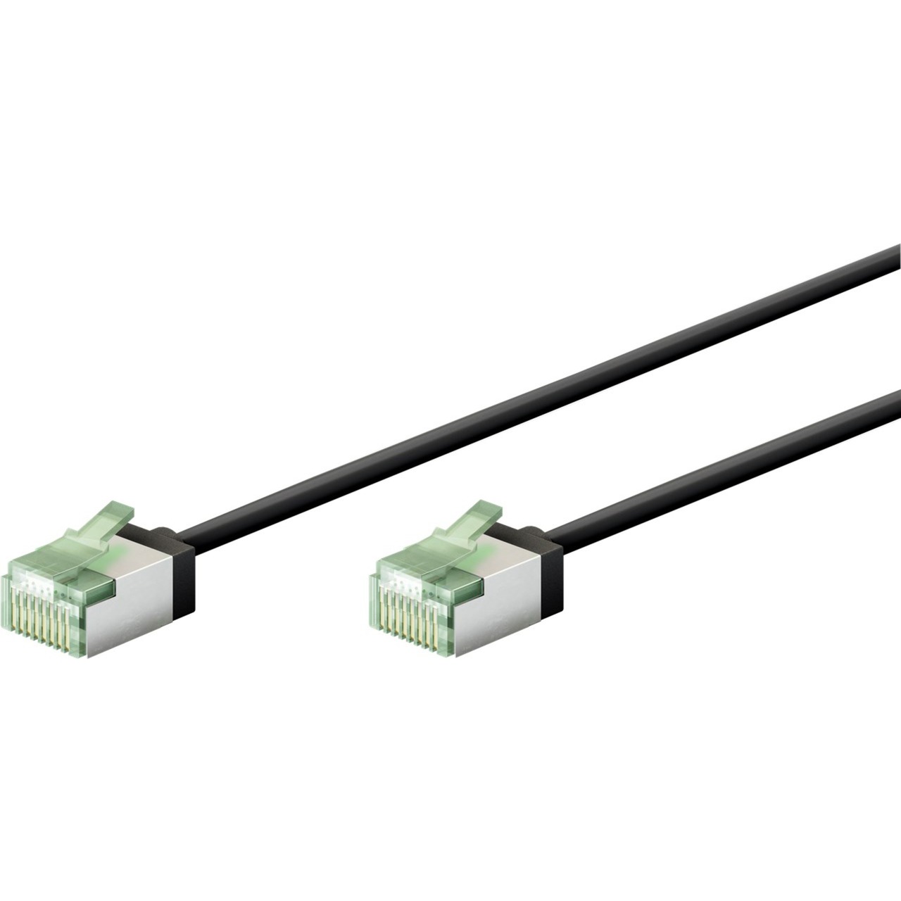 0,5 Meter goobay Ultraflexibles Cat.8.1 Patchkabel slim, U/FTP - extrakurze Stecker | schwarz