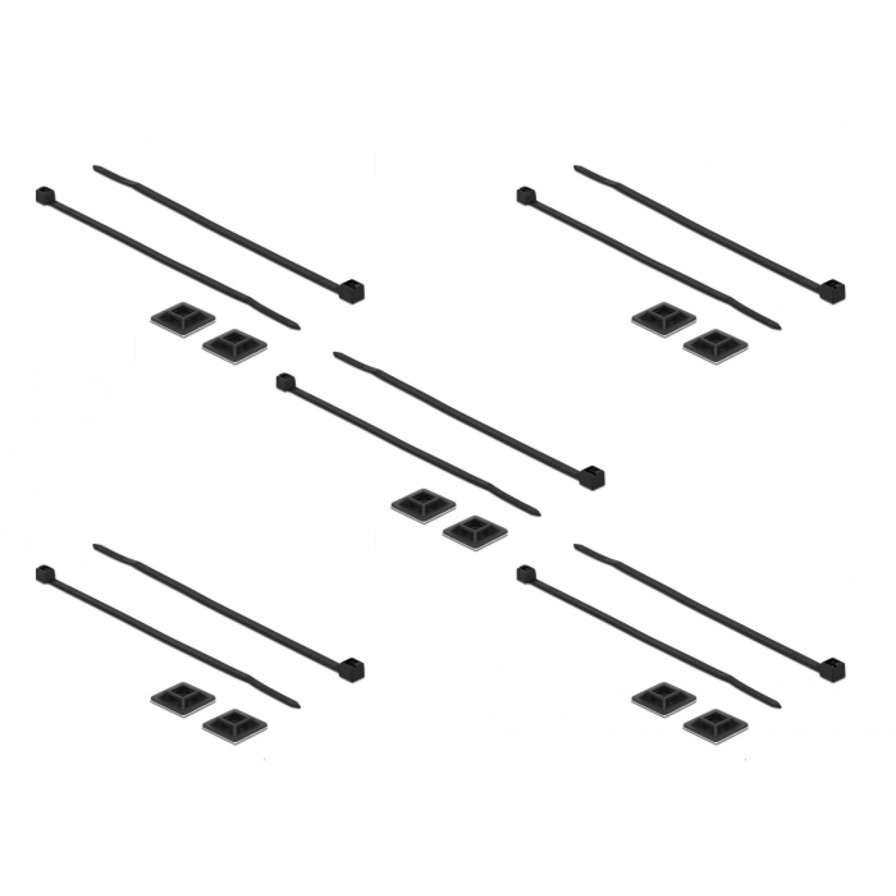 DeLOCK Befestigungssockel 20 x 20mm mit Kabelbinder L 200 x B 2,5mm