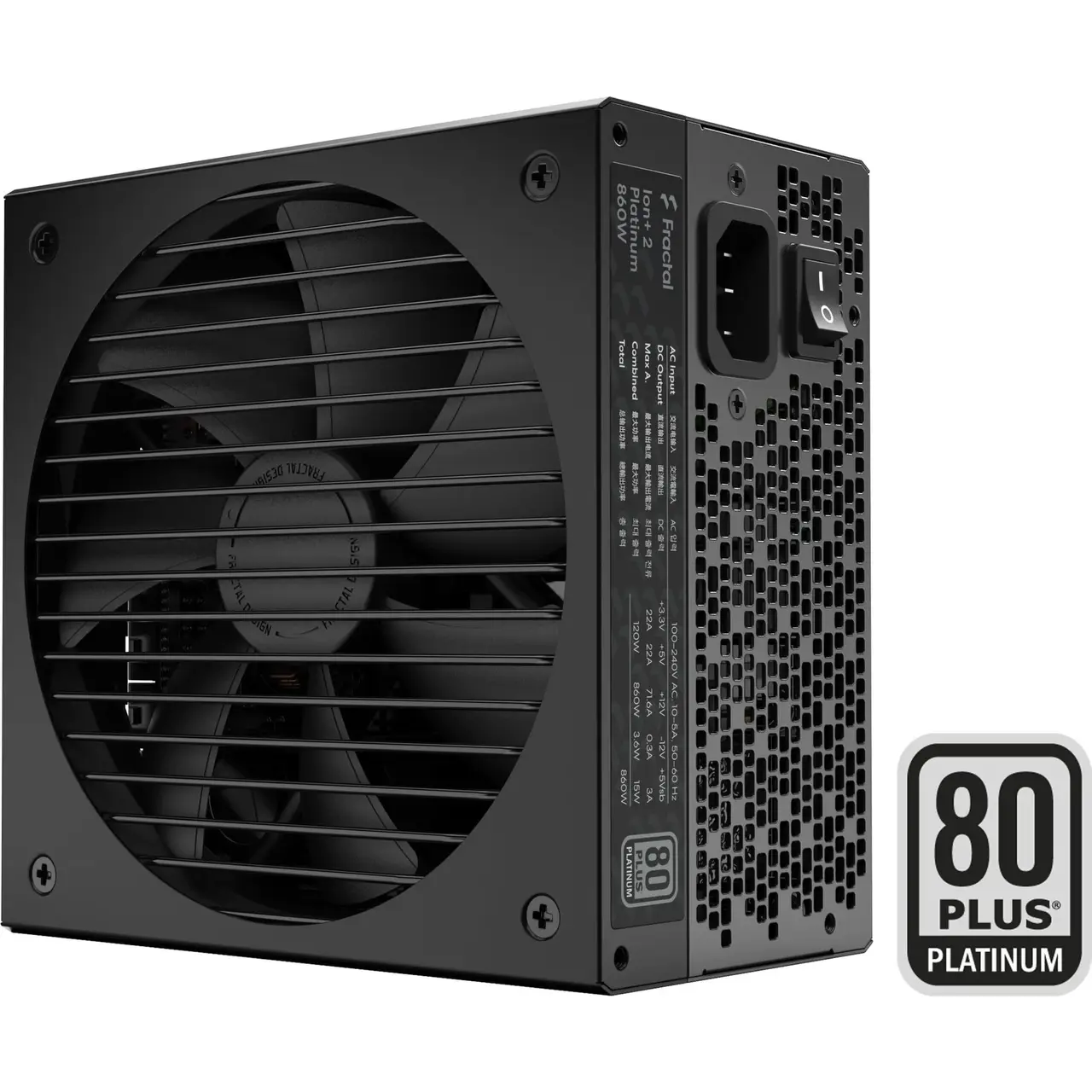 Fractal Design ION+ 2 Platinum 860W - 6x PCIe, Kabel-Management