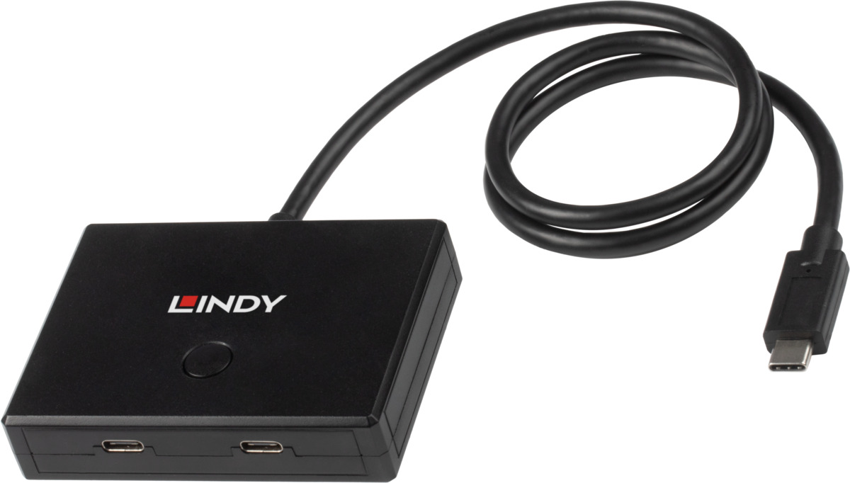 Lindy USB 3.2 Gen 1 Switch, USB-C Stecker > 2x USB-C Buchse