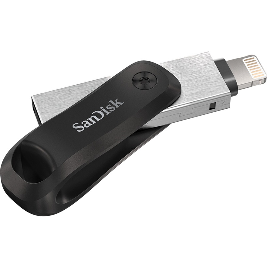 128 GB SanDisk iXpand Go - USB-A 3.2 Gen 1, Apple Lightning Connector | schwarz/silber