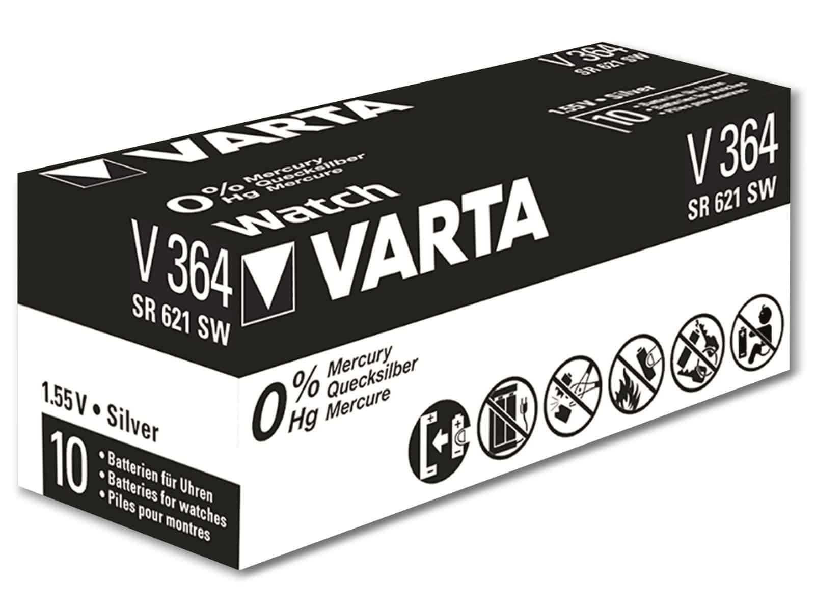 Varta Silberoxid-Knopfzelle 364, Batterie