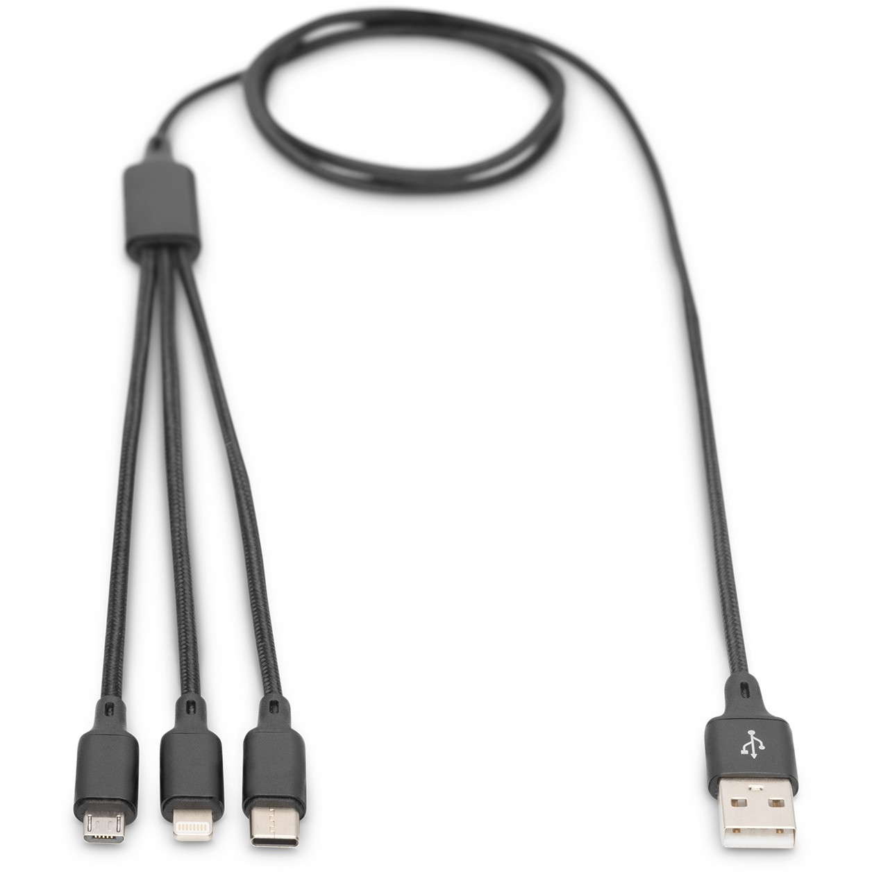 Digitus USB > Lightning/Micro-USB/USB-C 1m | schwarz