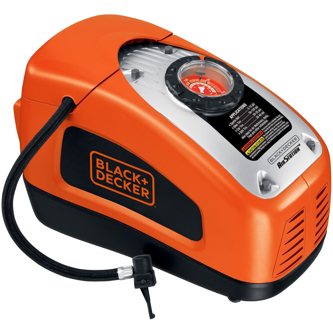 BLACK+DECKER Kompressor ASI300, 11bar. 12 Volt Zigarettenzünder-Anschluss | orange/schwarz