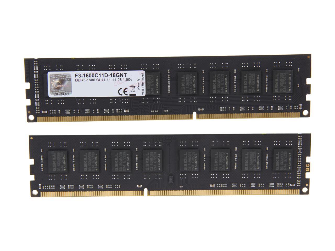   16 GB G.Skill DIMM DDR3-1600 Dual-Kit - NT, INTEL XMP | schwarz