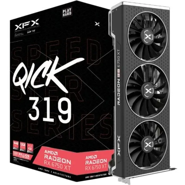 XFX Radeon RX 6750 XT SPEEDSTER QICK319 Core - RDNA 2, GDDR6, 3x DisplayPort, 1x HDMI 2.1