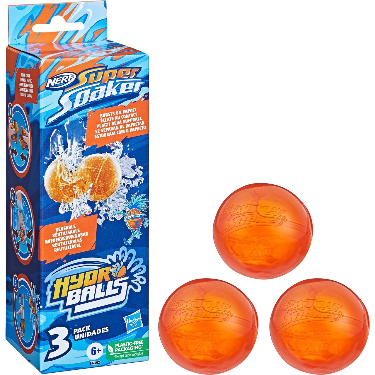 Hasbro Nerf Super Soaker Hydro Balls 3er-Pack, Wasserspielzeug