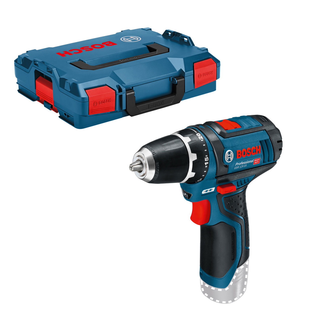 Bosch Akku-Bohrschrauber GSR 12V-15 Professional solo - ohne Akku und Ladegerät | blau/schwarz