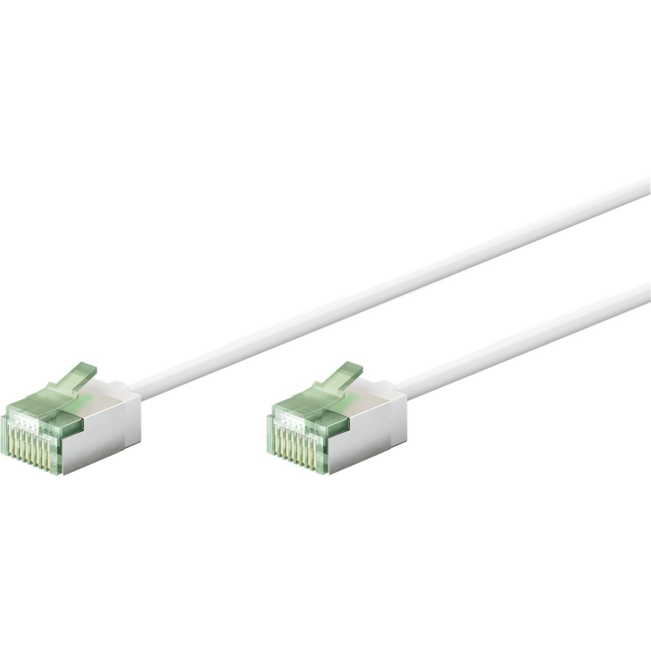 0,5 Meter goobay Ultraflexibles Cat.8.1 Patchkabel slim, U/FTP - extrakurze Stecker | weiß