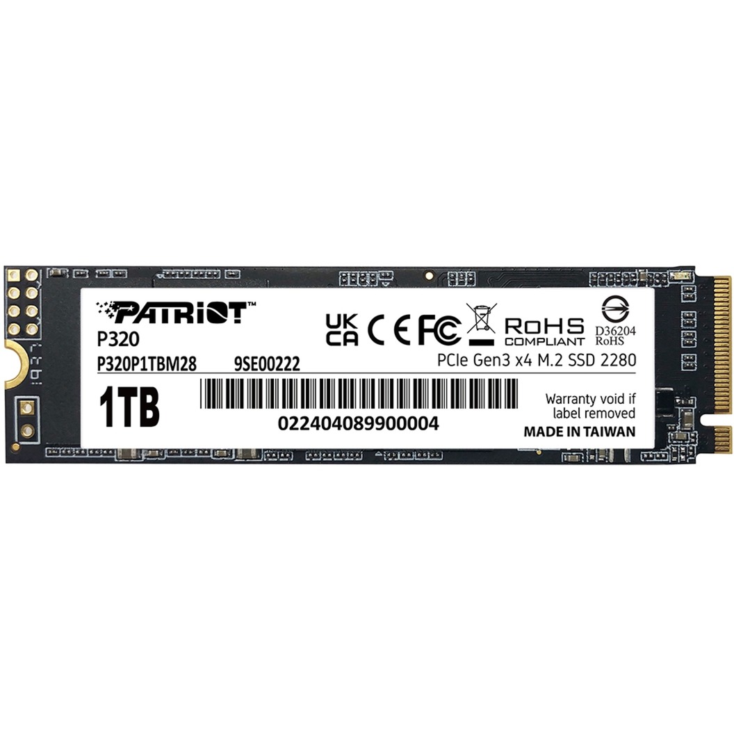 1TB Patriot P320 - PCIe 3.0 x4, NVMe 1.3, M.2 2280