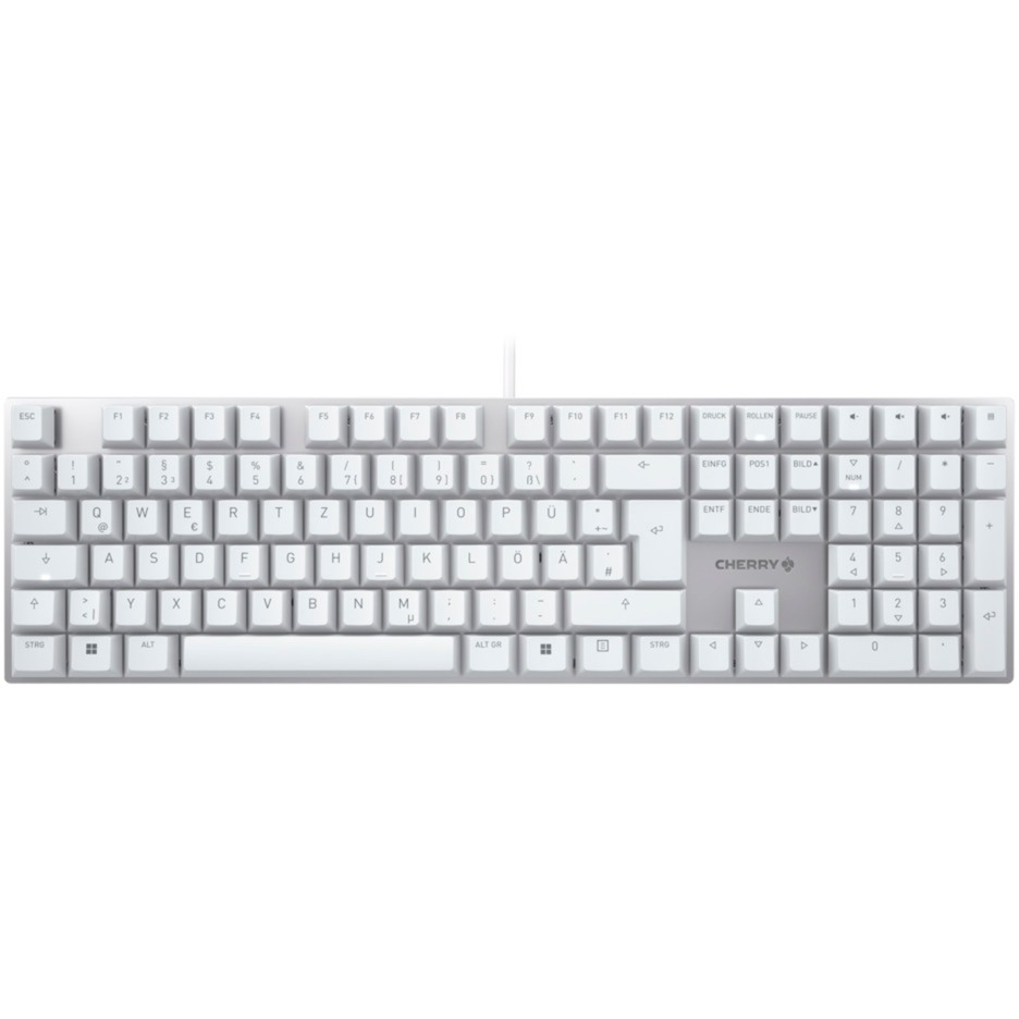 CHERRY KC 200 MX - Tastatur, Cherry MX2A Brown, DE-Layout | weiß/silber