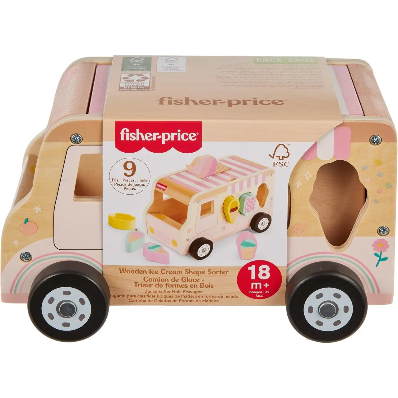 Fisher-Price Eiscreme-Formensortierer aus Holz