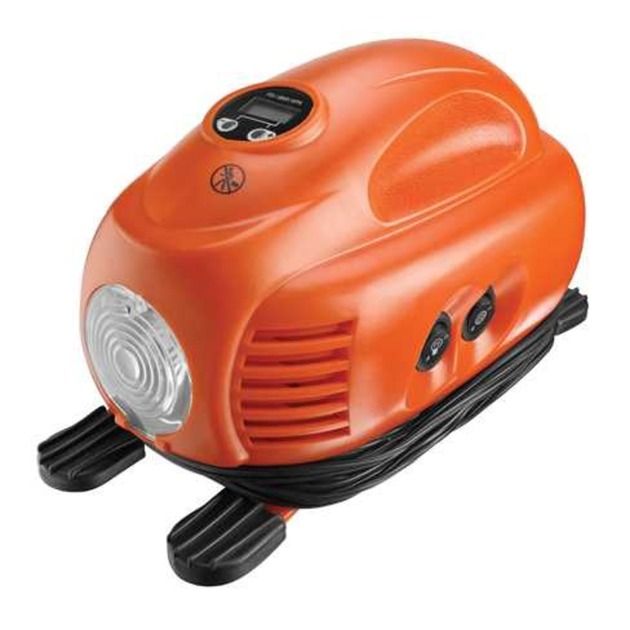 BLACK+DECKER Kompressor ASI200, 8,27bar, 12 Volt Zigarettenzünder-Anschluss | orange/schwarz