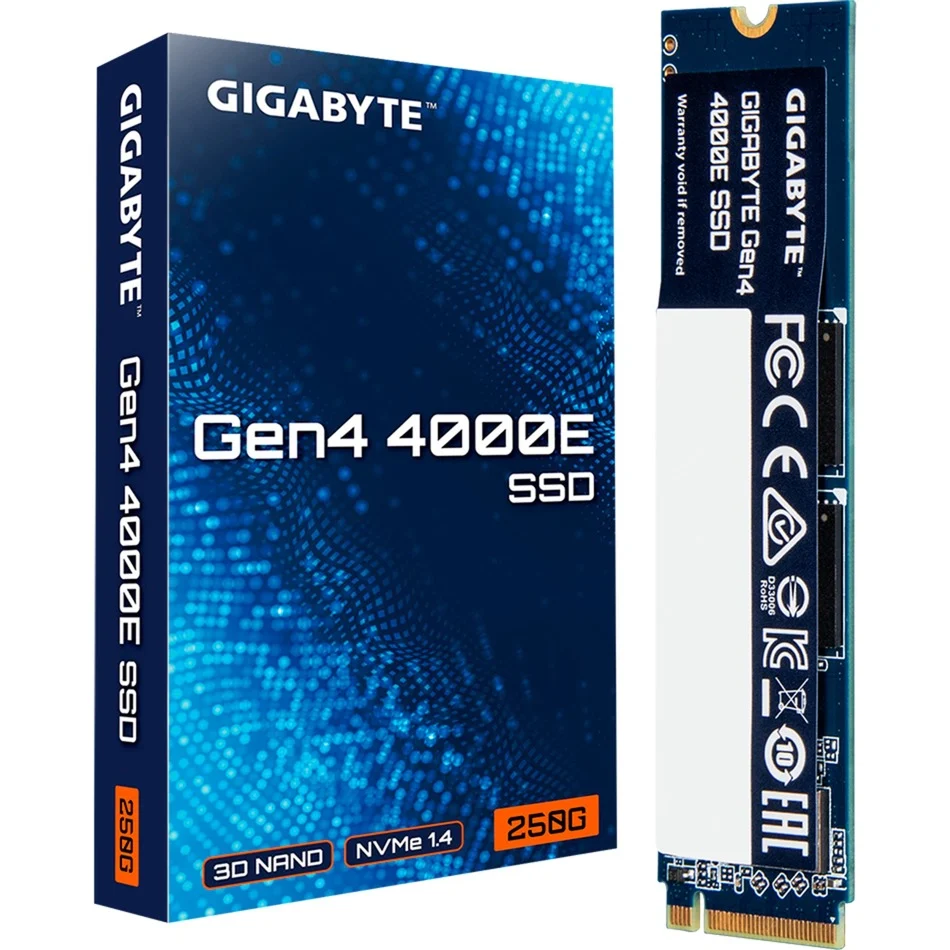 250 GB GIGABYTE Gen4 4000E - PCIe 4.0 x4, NVMe 1.4, M.2 2280