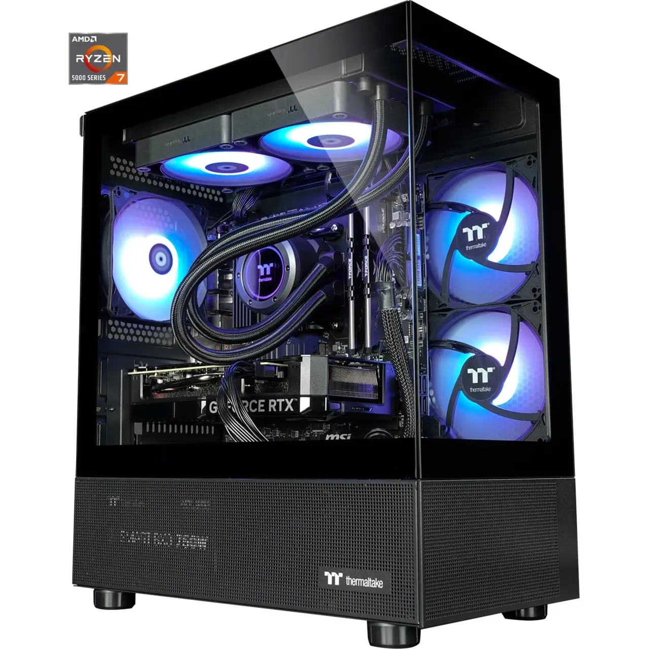 Thermaltake FTW Elite - AMD Ryzen 7 5700X3D, NVIDIA GeForce RTX 4070 SUPER, 32 GB, 1 TB M.2 SSD, ohne Betriebssystem | schwarz