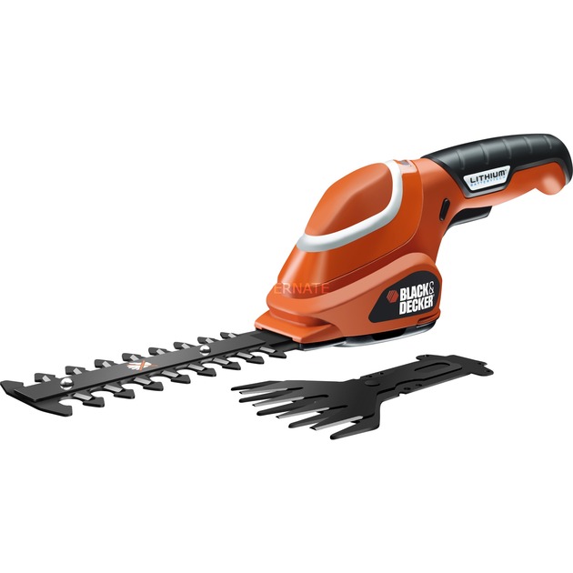 BLACK+DECKER Akku-Gras-Strauchschere GSL700 - Li-Ionen Akku 1,3 Ah | orange/schwarz