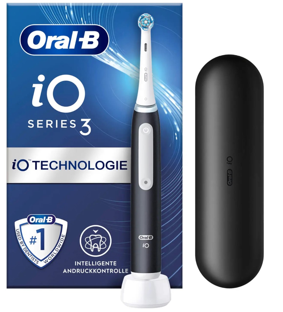 Oral-B iO Series 3 Matt Black mit Reiseetuie | schwanz matt