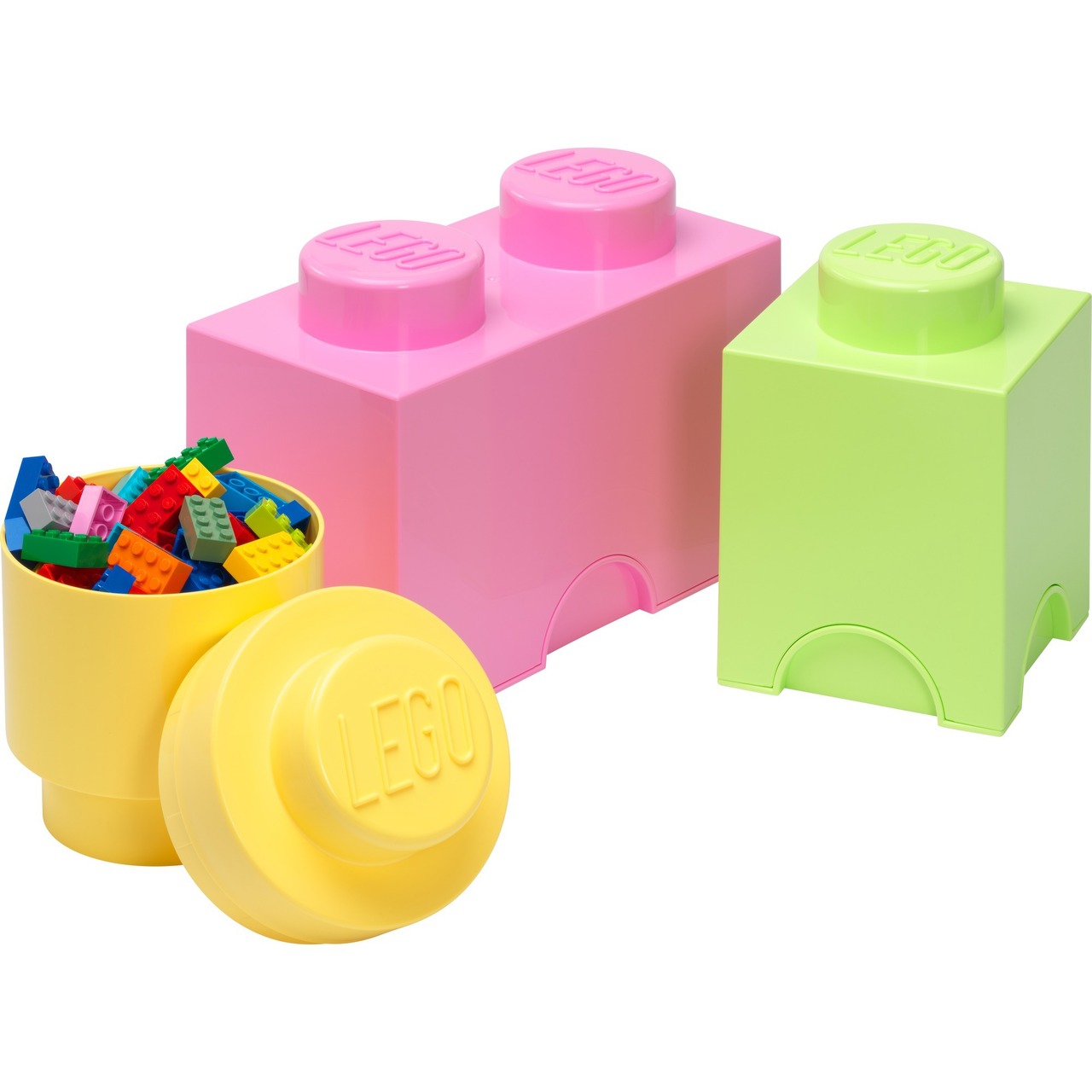 Room Copenhagen LEGO Speicherbaustein Multi Pack 3er | hellgrün, pink, gelb