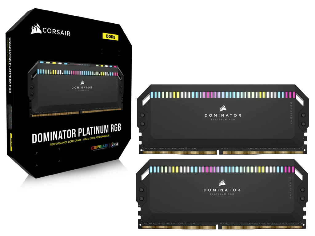   64 GB Corsair DIMM DDR5-5200 Kit - Dominator Platinum RGB, XMP | schwarz