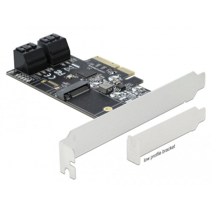 DeLOCK 4 Port SATA und 1 Slot M.2 Key B PCI Express x4 Karte - Low Profile Formfaktor