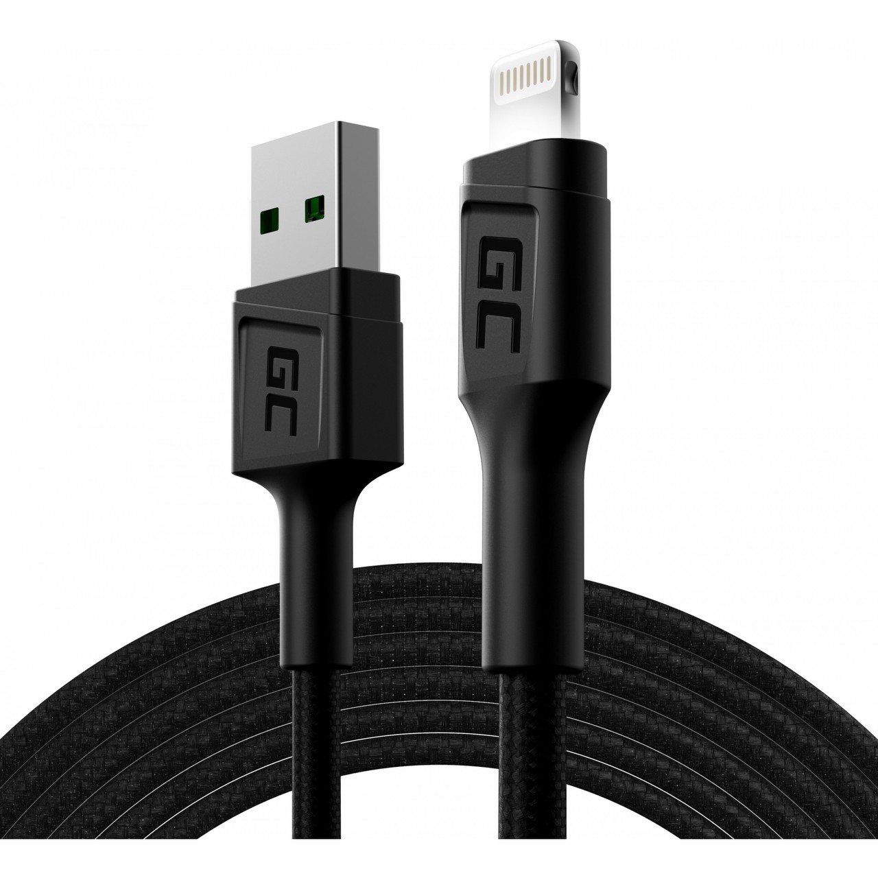 1.2 m Green Cell USB > Lightning Kabel | schwarz