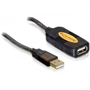 DeLOCK USB 2.0 Aktivverlängerungskabel, USB-A Stecker > USB-A Buchse