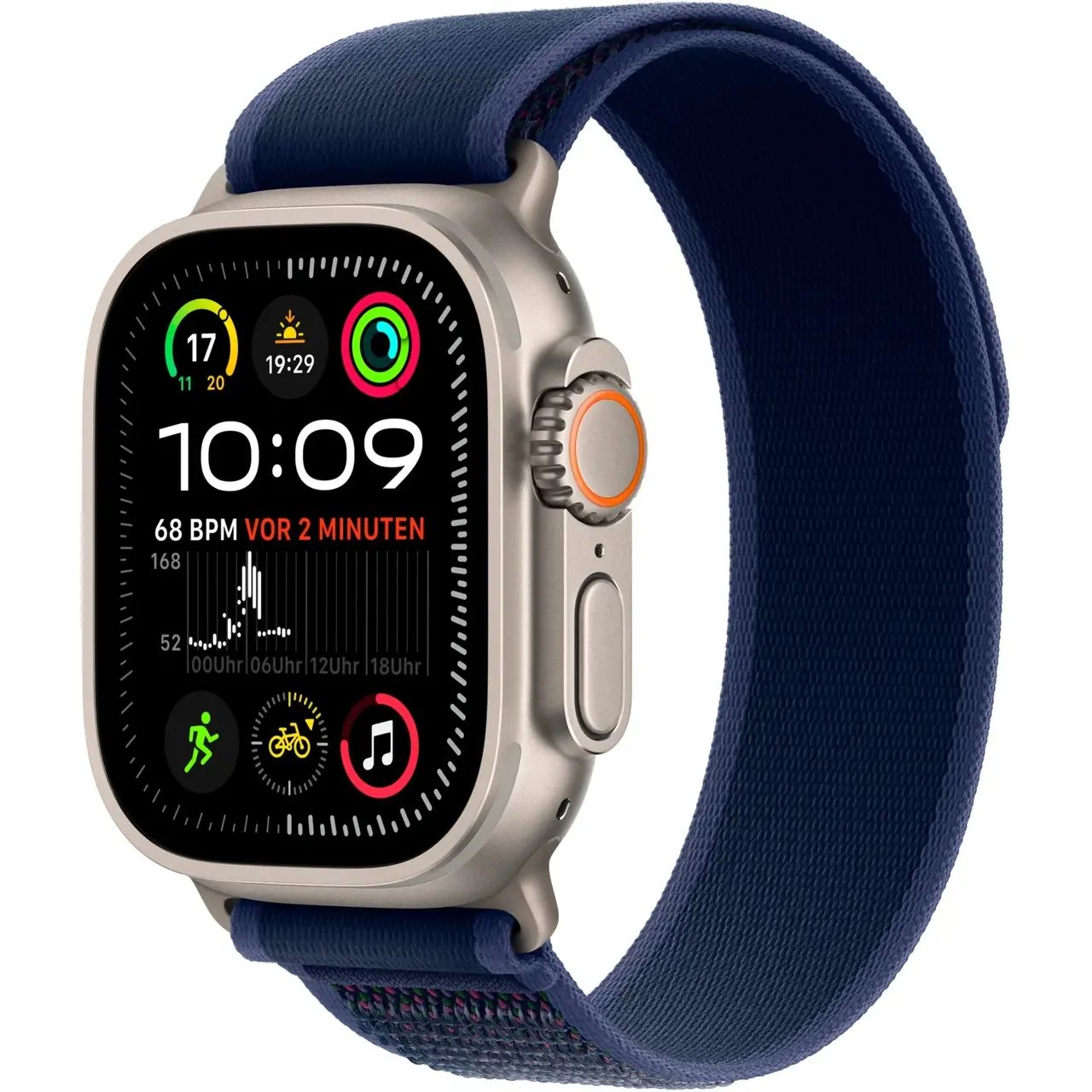 Apple Watch Ultra 2 - 49 mm, Trail Loop blau S/M, Titangehäuse, 4G/LTE, 3G/UMTS | Titan/Blau