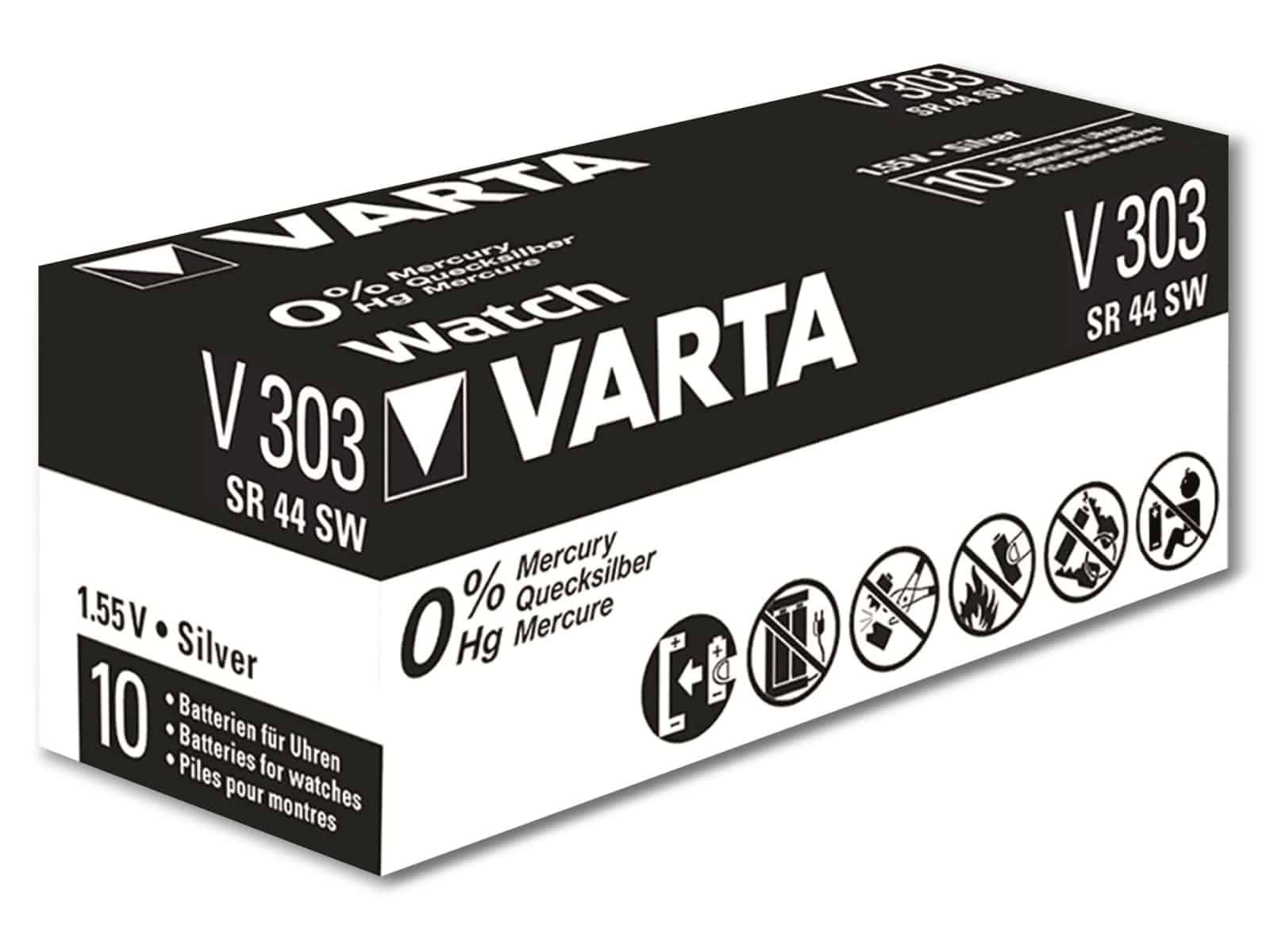 Varta Silberoxid-Knopfzelle 303, Batterie