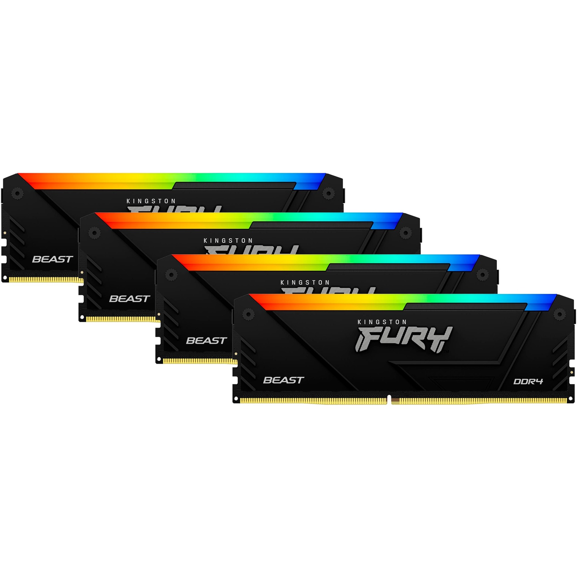 128 GB Kingston FURY DIMM DDR4-3600 Quad-Kit - Beast RGB, INTEL XMP | schwarz