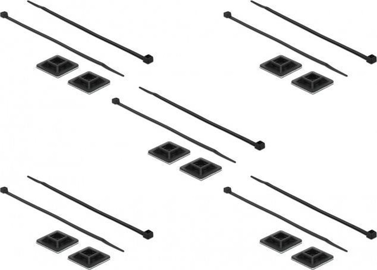 DeLOCK Befestigungssockel 25 x 25mm mit Kabelbinder L 300 x B 4,8mm