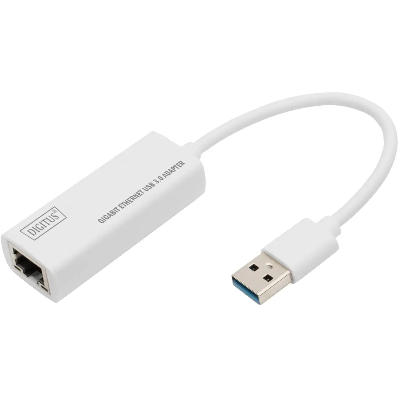 Digitus USB 3.2 Gen 1 Adapter - Gigabit LAN, USB-A Stecker > RJ-45 Buchse | weiß