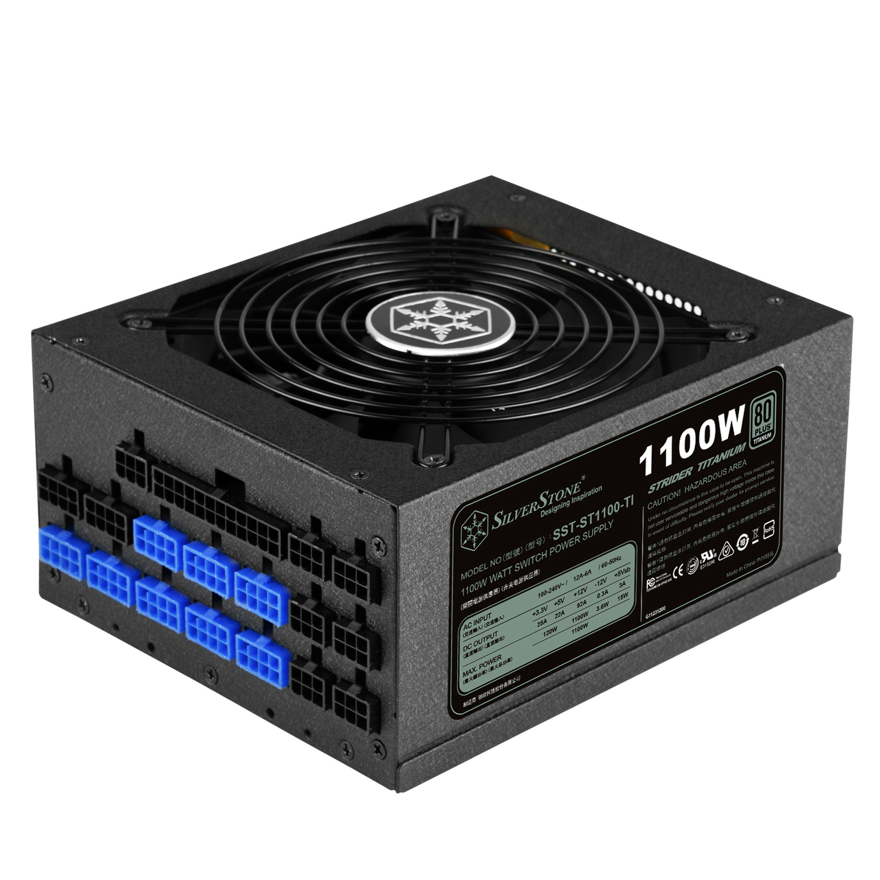 SilverStone SST-ST1100-TI v2.0 - 8x PCIe, Kabel-Management, 1100 Watt