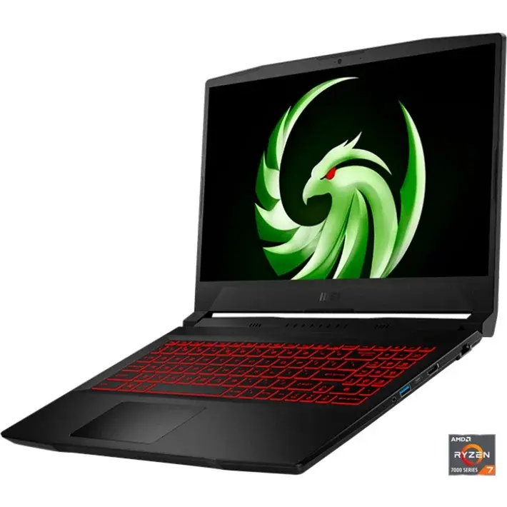 MSI Bravo 15 C7VFK-230 R7 - AMD Ryzen 7 7735HS, NVIDIA GeForce RTX 4060, 16 GB, 512 GB SSD, Windows 11 Home | schwarz