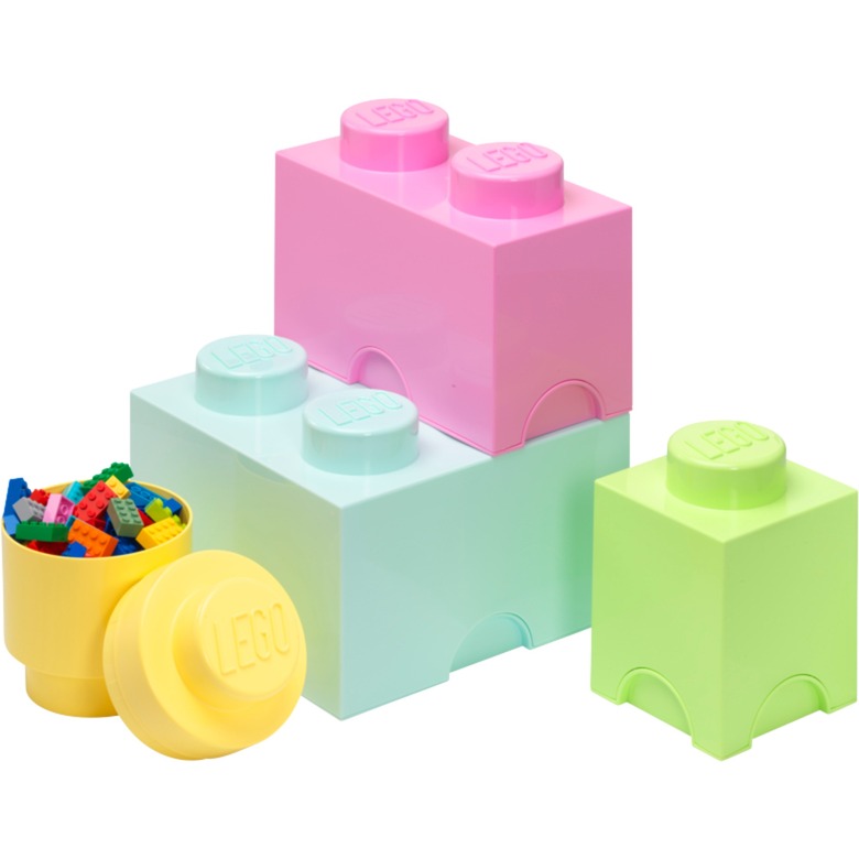 Room Copenhagen LEGO Speicherbaustein Multi Pack 4er | hellgrün, gelb, rosa, mint