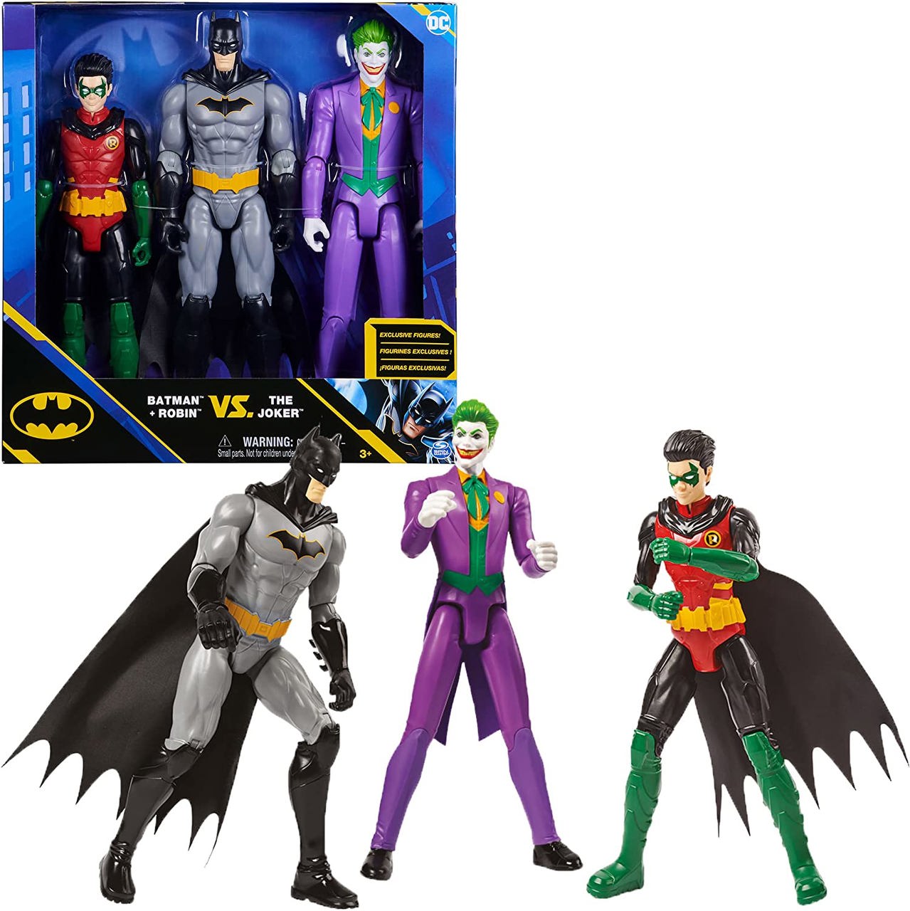 Spin Master Batman Figuren-Set aus Batman (Rebirth), Robin und Joker