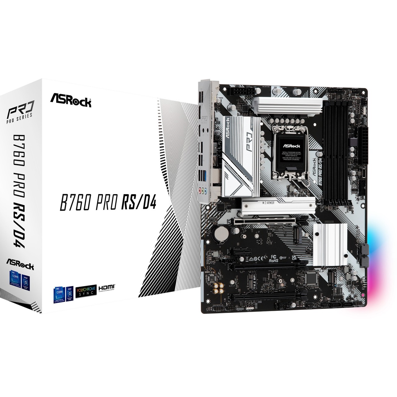 ASRock B760 Pro RS/D4 - Sockel 1700 Mainboard | weiß/schwarz