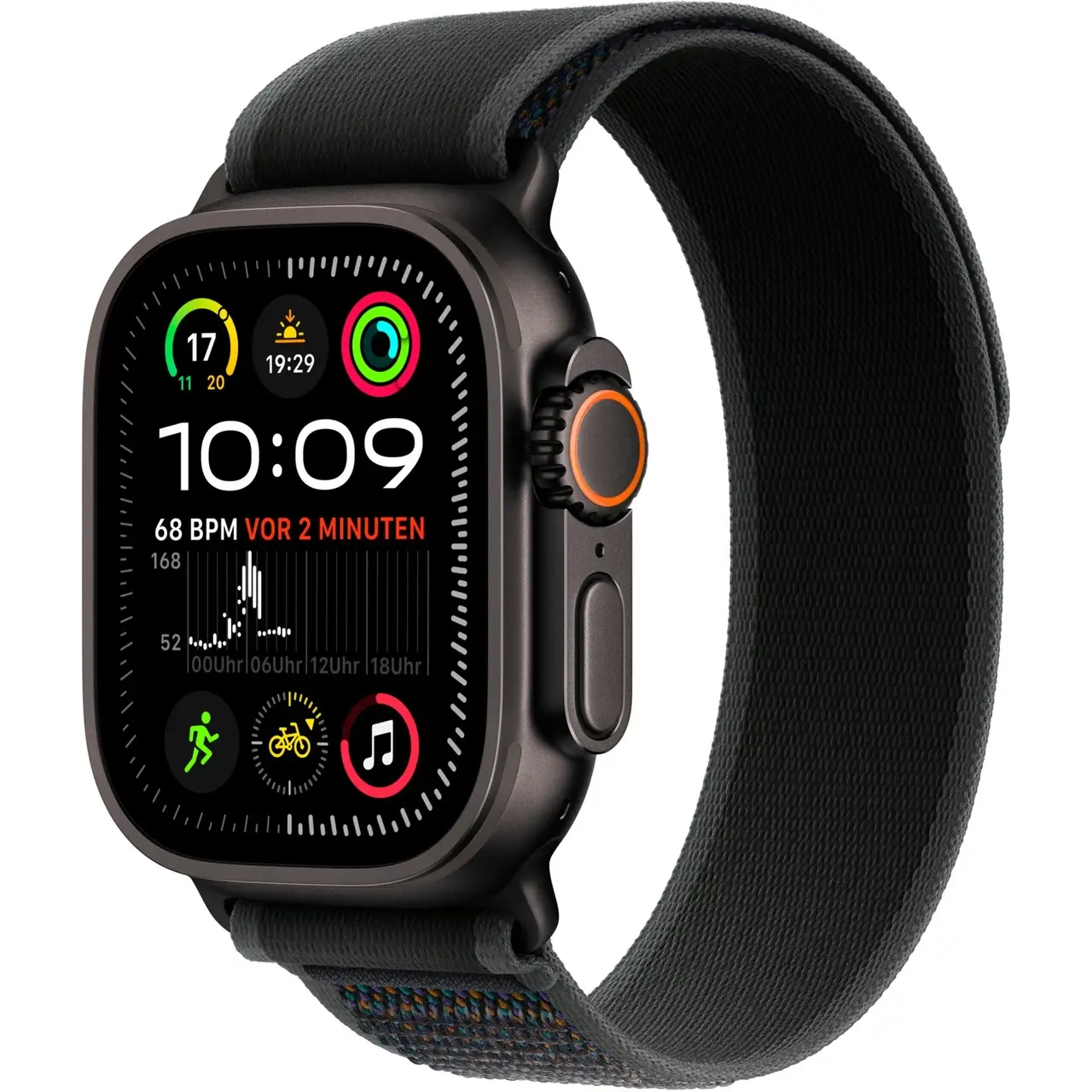 Apple Watch Ultra 2 - 49 mm, Trail Loop (S/M), Titangehäuse, 4G/LTE, 3G/UMTS | schwarz/schwarz