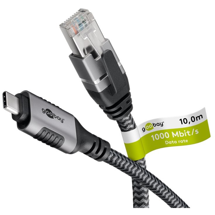 goobay Ethernet-Kabel USB-C 3.2 Gen1 Stecker > RJ-45 Stecker, LAN-Adapter