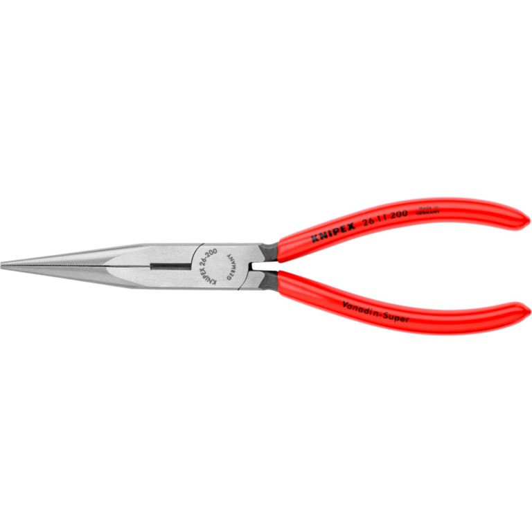 KNIPEX Flachrundzange mit Schneide 26 11 200, Storchschnabelzange, Greifzange