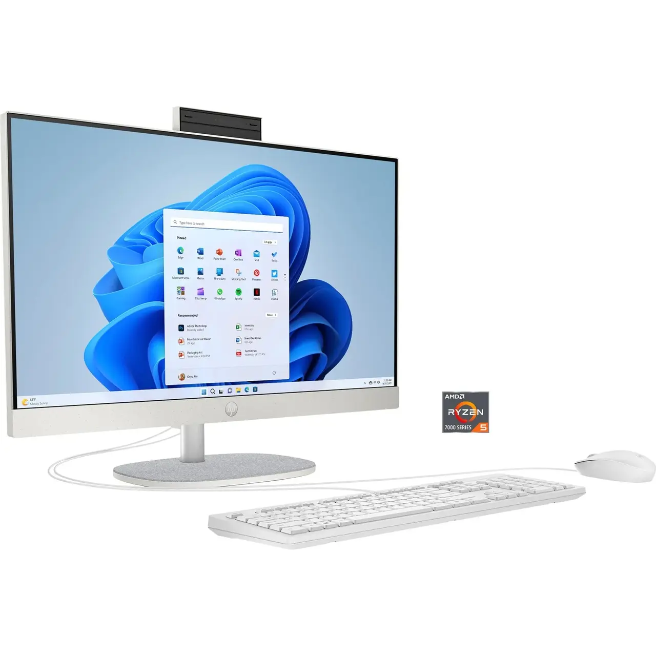 HP All-in-One 24-cr0006ng - AMD Ryzen 5, 16 GB, 512 GB SSD, Windows 11 Home | weiß