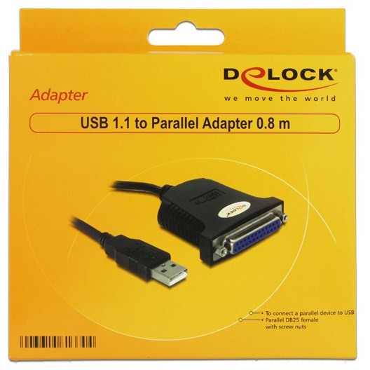 DeLOCK USB 1.1 Adapterkabel 61330 - USB-A Stecker > Parallel 25 Pin | schwarz