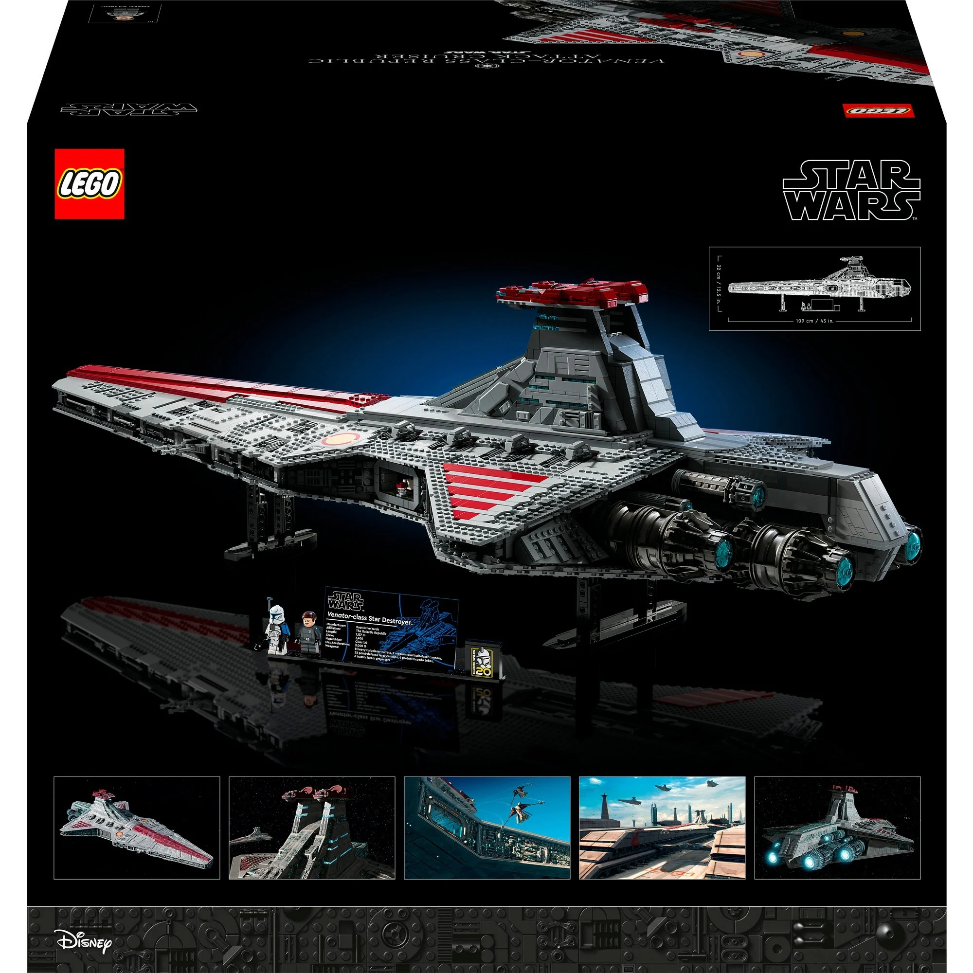 LEGO 75367 Star Wars Republikanischer Angriffskreuzer der Venator-Klasse, Konstruktionsspielzeug