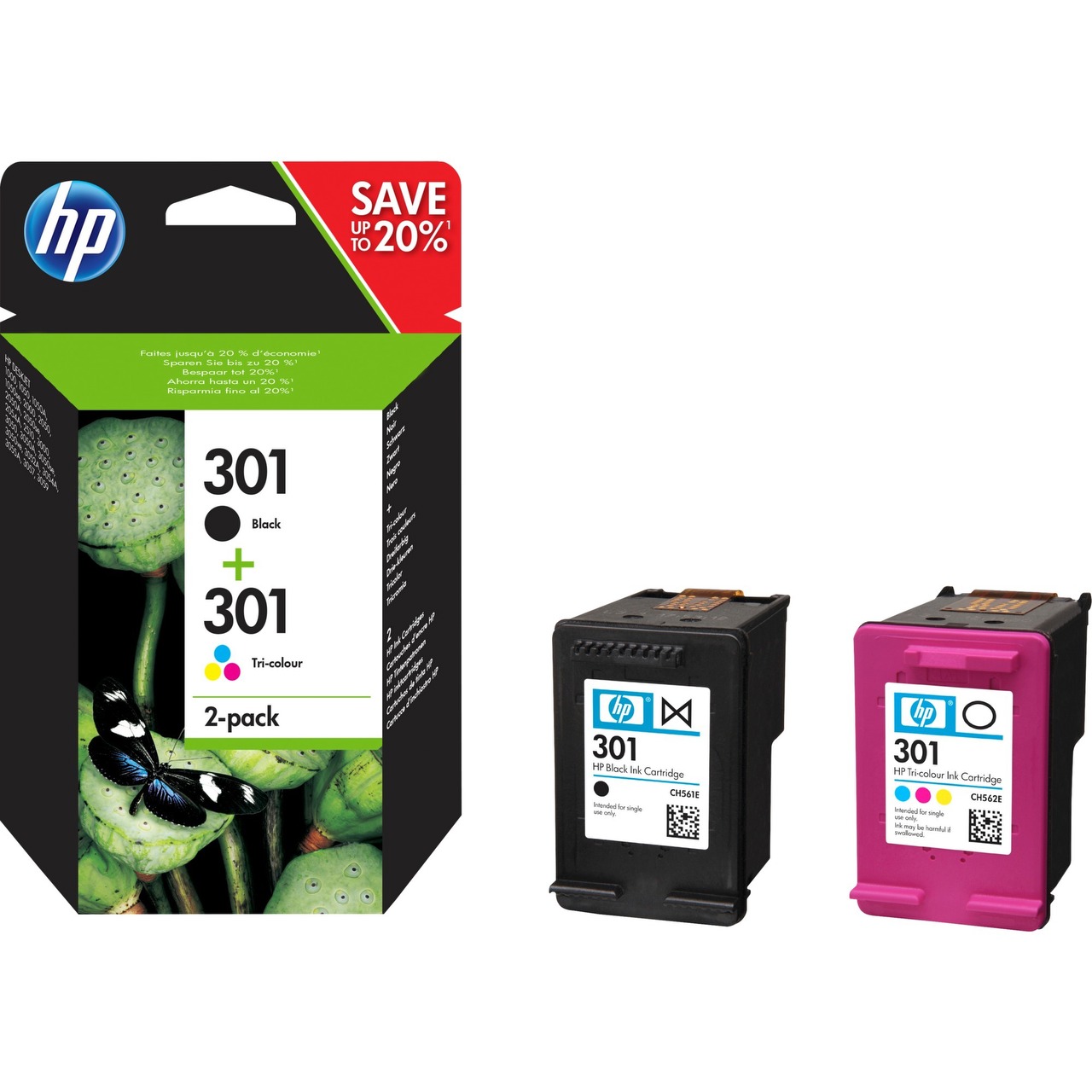 HP Tinte Combopack Nr. 301 | Cyan, Gelb, Magenta, Schwarz