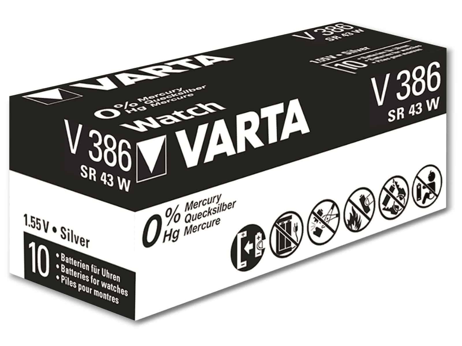 Varta Silberoxid-Knopfzelle 386, Batterie